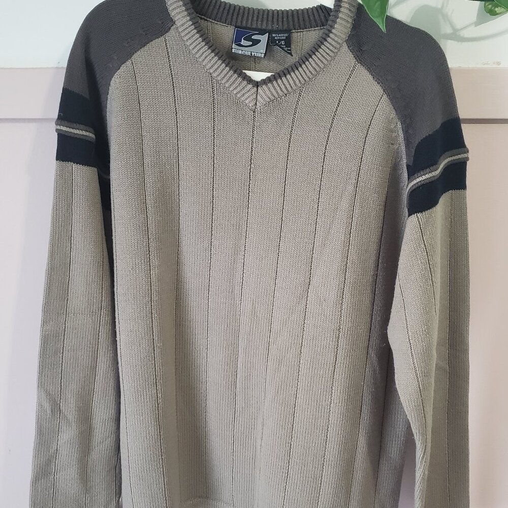 Vintage Subculture V-Neck Striped Sweater